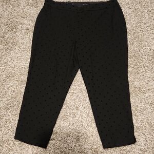 Talbots Black Trousers with Polka Dot Design